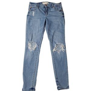 Garage Blue Distressed Super Skinny Jeans Size 5
